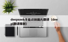 deepseek不能识别图片翻译(deepl翻译限制)