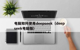 电脑如何使用deepseek（deep seek电脑版）