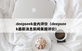 deepseek业内评价（deepseek最新消息新闻美国评价）