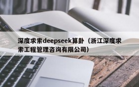 深度求索deepseek算卦（浙江深度求索工程管理咨询有限公司）