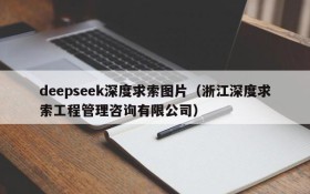 deepseek深度求索图片（浙江深度求索工程管理咨询有限公司）