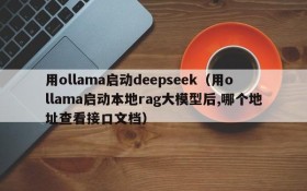 用ollama启动deepseek（用ollama启动本地rag大模型后,哪个地址查看接口文档）