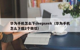 华为手机怎么下deepseek(华为手机怎么下载2个微信)