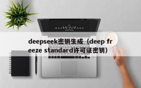 deepseek密钥生成（deep freeze standard许可证密钥）