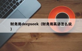 财务用deepseek(财务用英语怎么说)
