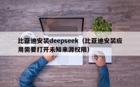 比亚迪安装deepseek（比亚迪安装应用需要打开未知来源权限）