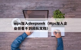 wps加入deepseek(Wps加入企业但看不到团队文档)